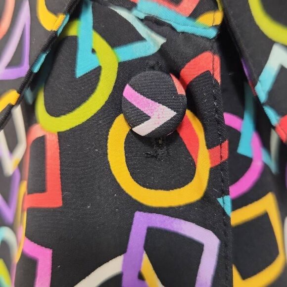 Liz Baker Button Down Shirt Women’s XL Geometric Print Long Sleeve Top Shoulder - Picture 3 of 10